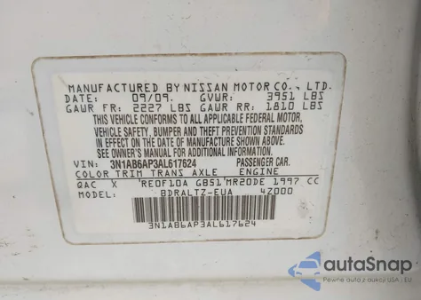 2010 Nissan Sentra 2.0S from USA, damaged, VIN 3N1AB6AP3AL617624